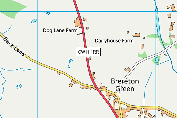 CW11 1RR map - OS VectorMap District (Ordnance Survey)