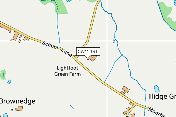 CW11 1RT map - OS VectorMap District (Ordnance Survey)