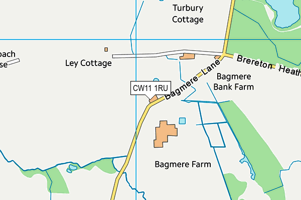 CW11 1RU map - OS VectorMap District (Ordnance Survey)