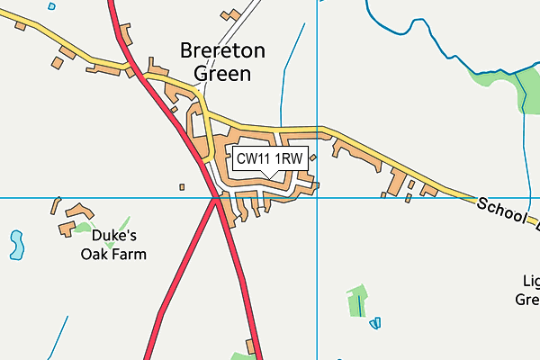 CW11 1RW map - OS VectorMap District (Ordnance Survey)