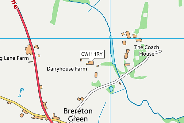 CW11 1RY map - OS VectorMap District (Ordnance Survey)