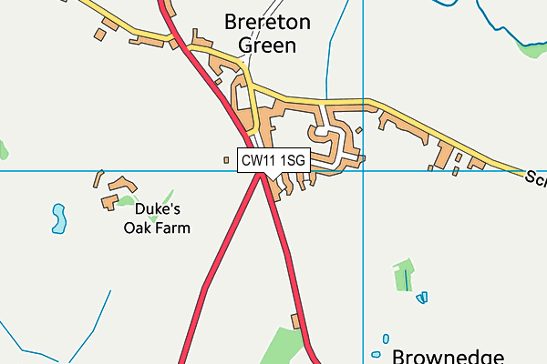 CW11 1SG map - OS VectorMap District (Ordnance Survey)