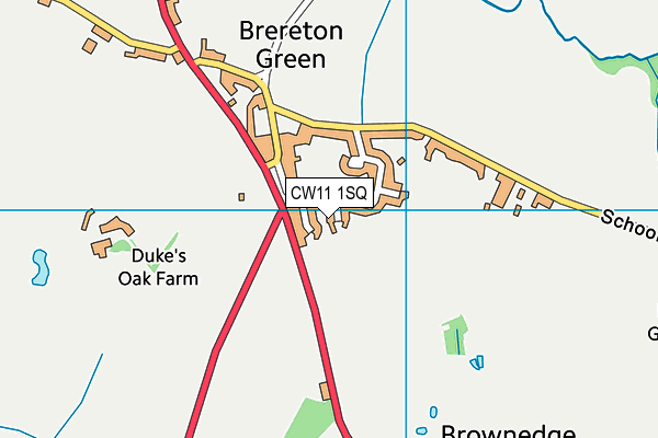 CW11 1SQ map - OS VectorMap District (Ordnance Survey)