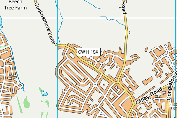 CW11 1SX map - OS VectorMap District (Ordnance Survey)