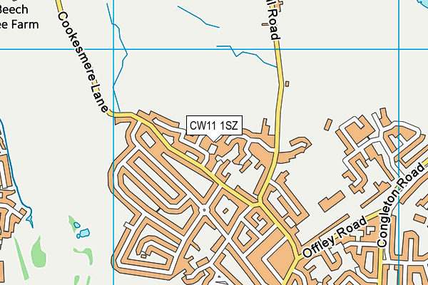 CW11 1SZ map - OS VectorMap District (Ordnance Survey)