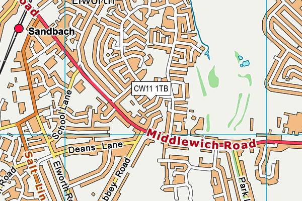 CW11 1TB map - OS VectorMap District (Ordnance Survey)