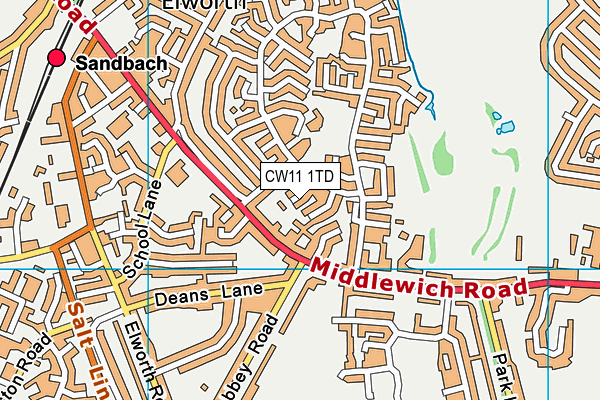 CW11 1TD map - OS VectorMap District (Ordnance Survey)