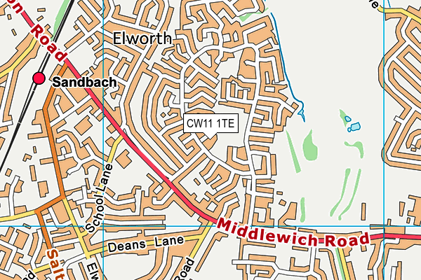 Elworth Hall Primary School map (CW11 1TE) - OS VectorMap District (Ordnance Survey)