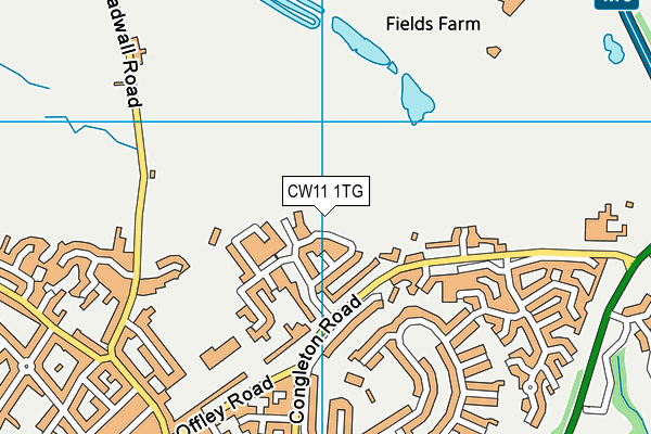 CW11 1TG map - OS VectorMap District (Ordnance Survey)