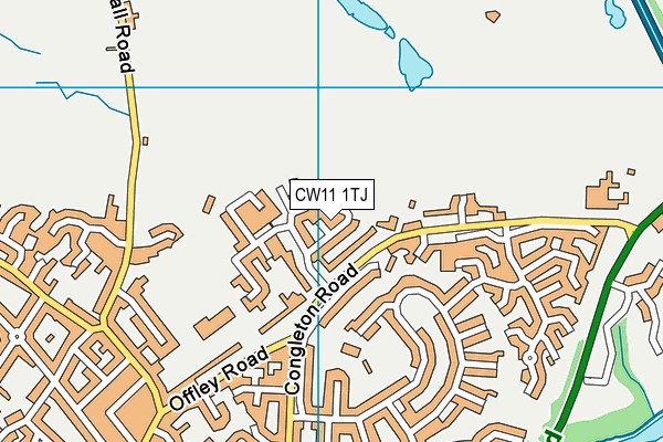 CW11 1TJ map - OS VectorMap District (Ordnance Survey)