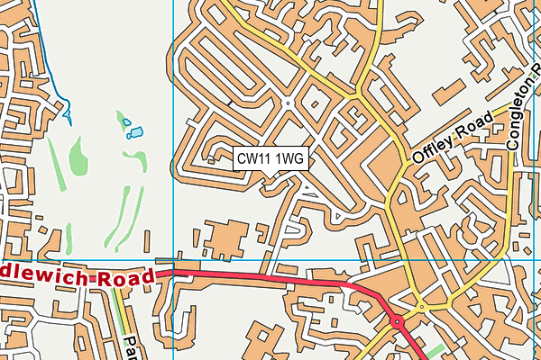 CW11 1WG map - OS VectorMap District (Ordnance Survey)