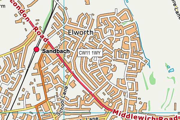 CW11 1WY map - OS VectorMap District (Ordnance Survey)