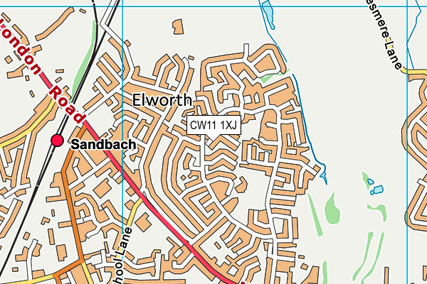 CW11 1XJ map - OS VectorMap District (Ordnance Survey)
