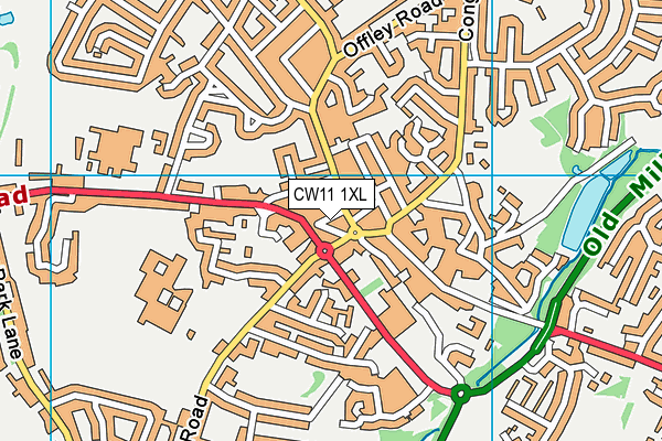 CW11 1XL map - OS VectorMap District (Ordnance Survey)