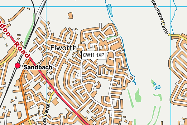 CW11 1XP map - OS VectorMap District (Ordnance Survey)