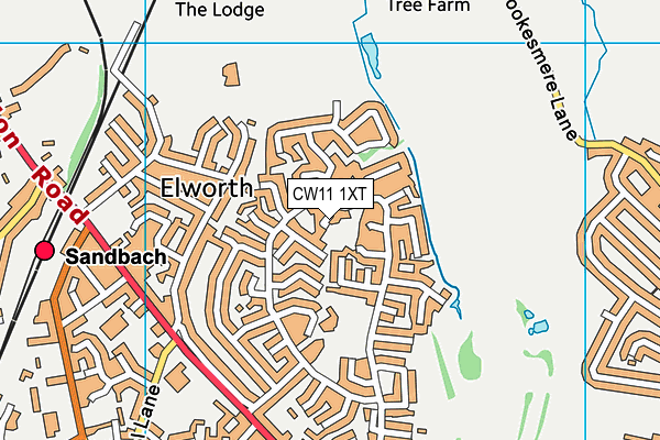 CW11 1XT map - OS VectorMap District (Ordnance Survey)