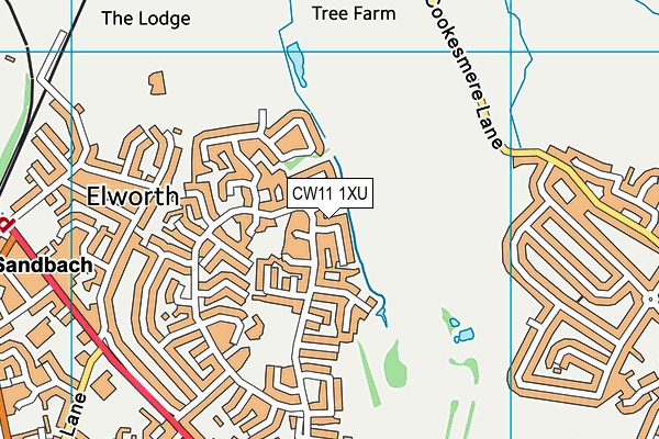CW11 1XU map - OS VectorMap District (Ordnance Survey)