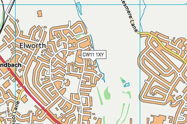 CW11 1XY map - OS VectorMap District (Ordnance Survey)
