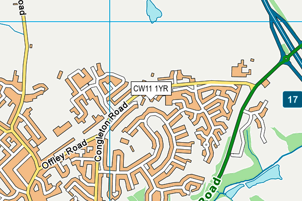 CW11 1YR map - OS VectorMap District (Ordnance Survey)