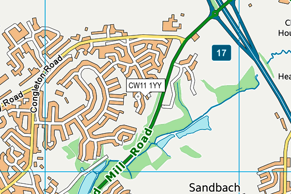 CW11 1YY map - OS VectorMap District (Ordnance Survey)