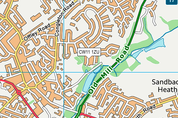 CW11 1ZU map - OS VectorMap District (Ordnance Survey)