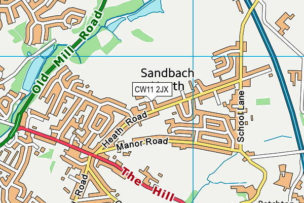 CW11 2JX map - OS VectorMap District (Ordnance Survey)