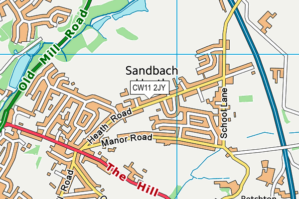 CW11 2JY map - OS VectorMap District (Ordnance Survey)