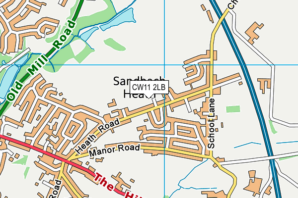 CW11 2LB map - OS VectorMap District (Ordnance Survey)