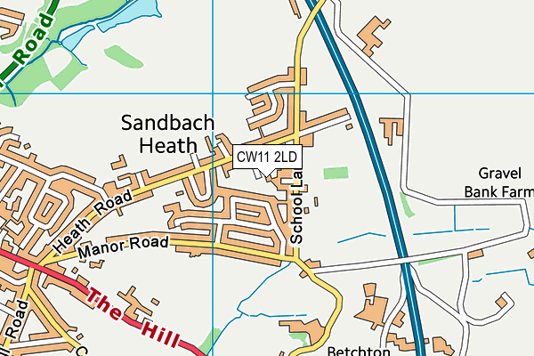 CW11 2LD map - OS VectorMap District (Ordnance Survey)