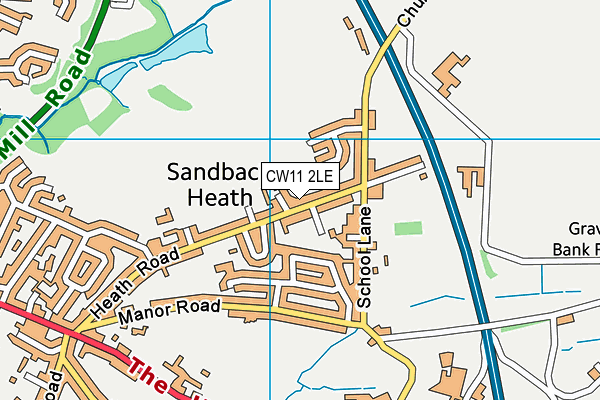 St John's CofE Primary School map (CW11 2LE) - OS VectorMap District (Ordnance Survey)