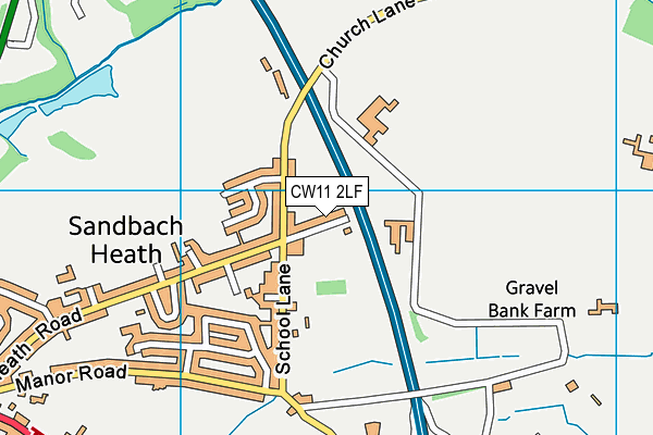 CW11 2LF map - OS VectorMap District (Ordnance Survey)