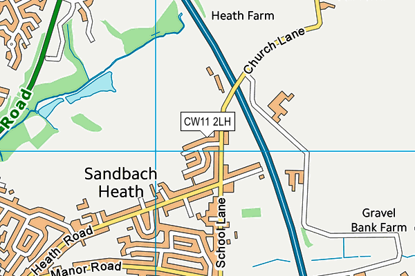 CW11 2LH map - OS VectorMap District (Ordnance Survey)