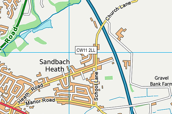 CW11 2LL map - OS VectorMap District (Ordnance Survey)