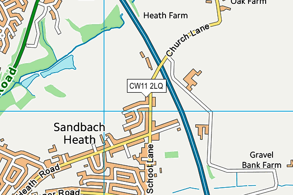 CW11 2LQ map - OS VectorMap District (Ordnance Survey)