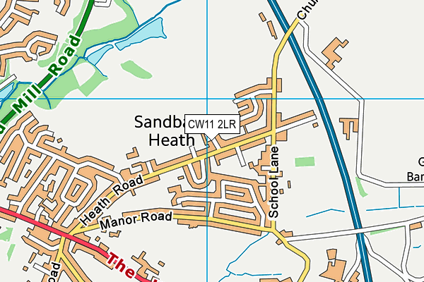 CW11 2LR map - OS VectorMap District (Ordnance Survey)