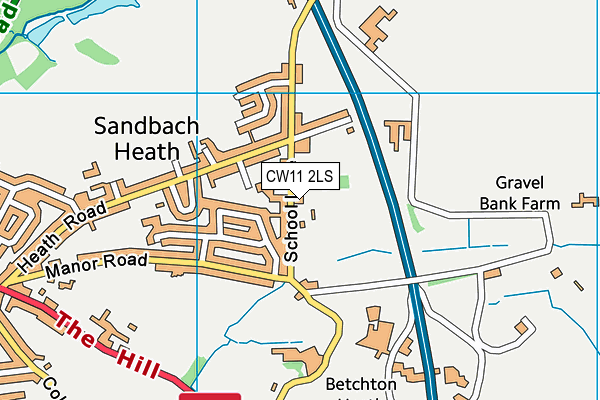 CW11 2LS map - OS VectorMap District (Ordnance Survey)