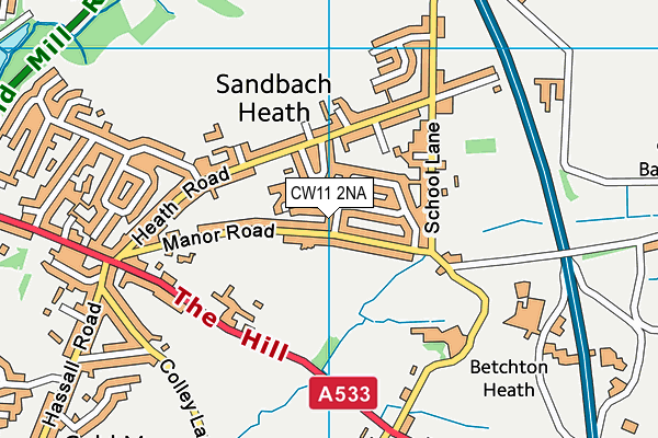 CW11 2NA map - OS VectorMap District (Ordnance Survey)