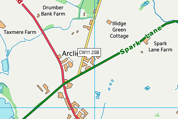 CW11 2SB map - OS VectorMap District (Ordnance Survey)