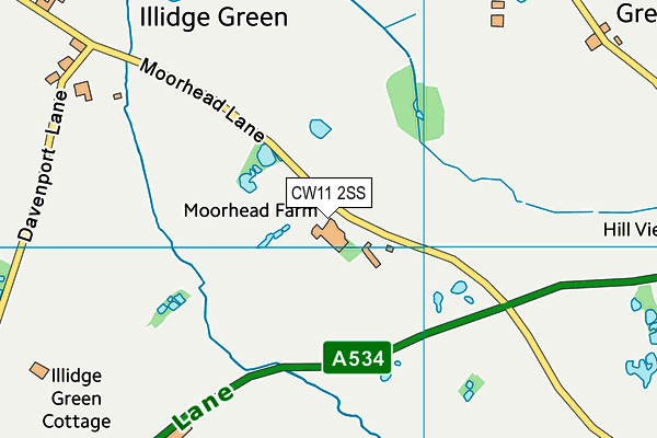 CW11 2SS map - OS VectorMap District (Ordnance Survey)