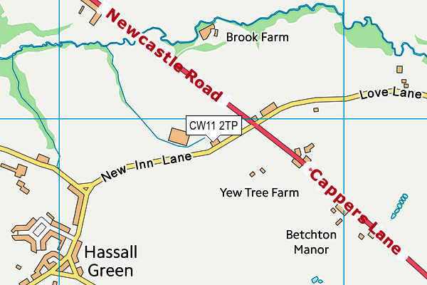 CW11 2TP map - OS VectorMap District (Ordnance Survey)