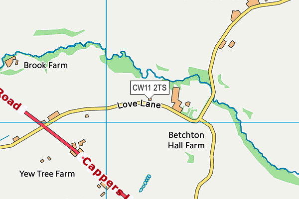 CW11 2TS map - OS VectorMap District (Ordnance Survey)