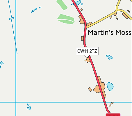CW11 2TZ map - OS VectorMap District (Ordnance Survey)