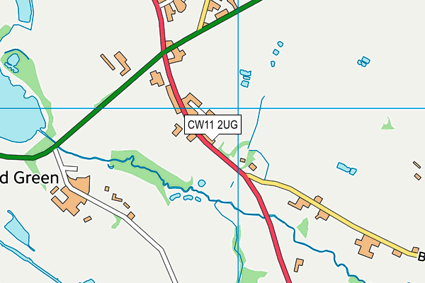 CW11 2UG map - OS VectorMap District (Ordnance Survey)