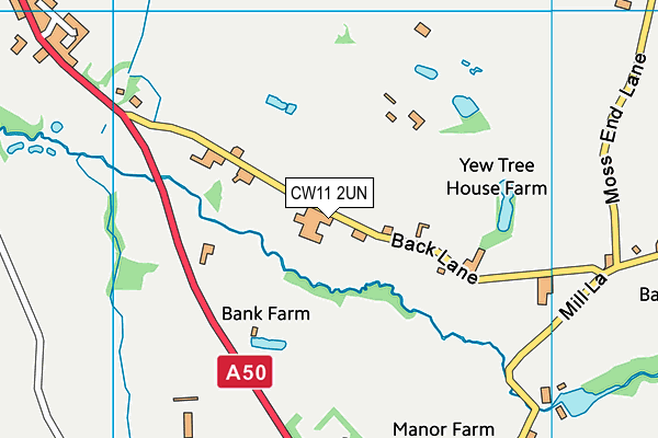 CW11 2UN map - OS VectorMap District (Ordnance Survey)