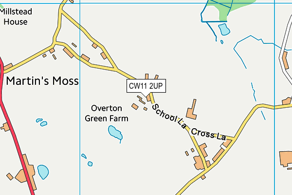 CW11 2UP map - OS VectorMap District (Ordnance Survey)