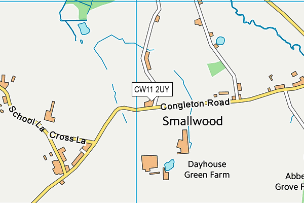 CW11 2UY map - OS VectorMap District (Ordnance Survey)