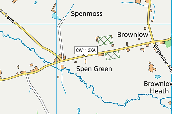 CW11 2XA map - OS VectorMap District (Ordnance Survey)