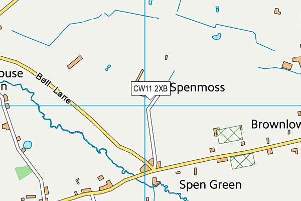 CW11 2XB map - OS VectorMap District (Ordnance Survey)