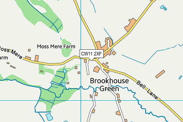 CW11 2XF map - OS VectorMap District (Ordnance Survey)