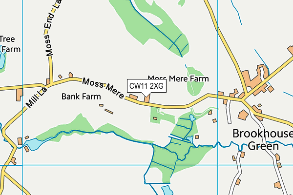 CW11 2XG map - OS VectorMap District (Ordnance Survey)